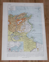 1925 Vintage Map Of Of Tunisia / French North Africa - £16.79 GBP