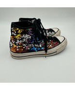 Converse Chuck Unisex Pride Sneakers Sz Mens 4 Womens 6 Rainbow Sequins ... - £38.69 GBP