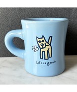 Life is Good Rocket Dog With Daisy Blue Heavy Diner Mug Coffee Cup - $17.05