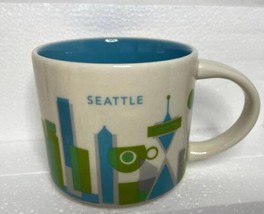 Starbucks Coffee 2017 You Are Here Collection Seattle White Blue Ceramic Mug cup - $16.80
