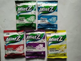 5 Variant (1 Pack each) Mintz Chewy Candy 125 Gram (Doublemint, Peppermi... - $61.55