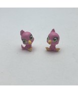 Littlest Pet Shop Two Cockatoo Bird Pink Green Dot Eyes - $11.04