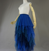 Purple Layered Long Tulle Skirt Outfit Women Custom Plus Size Tiered Tulle Skirt image 7
