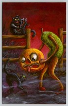 Halloween Matthew Kirscht Laugh Your Head Off Creepy JOL Shiverbones Postcard MK - £39.50 GBP
