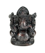 GANESHA STATUE 4.5&quot; Sitting Hindu Elephant God FIgurine Solid Dark Resin... - $19.04 CAD