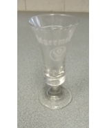 Jagermeister  Shot Glass 3 3/4” Tall 2 Cl ARC Markings EUC White Etched - £6.28 GBP