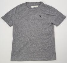 M2) Abercrombie Kids Boys Gray Cotton Crewneck Logo Short Sleeve T-Shirt... - $11.87