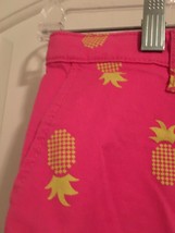 Faded Glory Girls Pineapple Shorts Pink Yellow Pockets Size 14 - $28.27