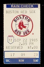 Detroit Tigers Boston Red Sox 1985 Ticket Stub Wade Boggs 2 Hits Dwight Evans Hr - £2.39 GBP