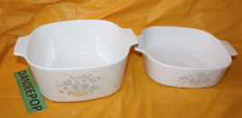 2 Piece Vintage Corning Ware Country Cornflower 2 and 3 Liter Ovenware A-3-B - £39.77 GBP