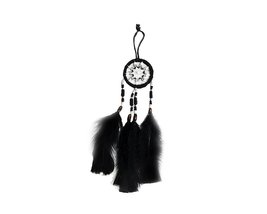 Small Dream Catcher Natural Feather Multicolored Beaded Dangle Hanging Ornament  - £10.24 GBP
