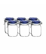 Bormioli Rocco 1L Swing Top Fido Canning Jars - Blue Lid | 6-pack - £71.06 GBP