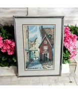 Tallinn 1999 Gurei Signed Numbered 8/30 Village Street Scene Red Stucco ... - £37.07 GBP