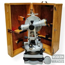 Brass Theodolite 20 Seconds  With Wood Box Transit Alidade Surveying Ins... - $237.96
