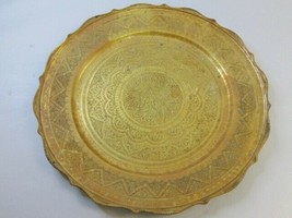Vintage Antique Decorative Middle Eastern Brass Charger Tray E748 - £118.70 GBP