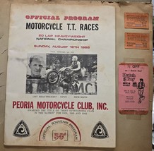 TT Races Peoria Illinois Motorcycle Club 1968 Race Program Pictures Tick... - $59.39