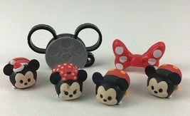 Disney Tsum Tsums Mickey Mouse &amp; Friends 6pc Lot Minnie Mouse Bow Stackable Toy - £11.83 GBP