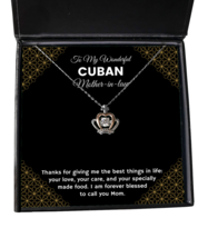 Cuban Mother-in-Law Necklace Gifts - To My Wonderful Mother-in-law - Crown  - £39.80 GBP