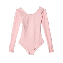 Danskin Adult Leotard Theatrical Pink Long Sleeve Scoop Neck Dance Choic... - £11.18 GBP