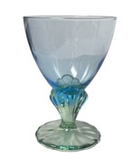 Bormioli Rocco Bahia Bi-Color Cooler Water Glass Goblet Signed 6&quot; Blue G... - $18.70