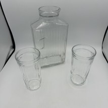 Vintage Anchor Hocking  #12 Juice Water Glass Pitcher 10.5” Tall w/ 2 glasses - £15.73 GBP