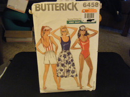 Butterick 6458 Misses Swimsuit, Shorts, Skirt & Visor Pattern - Size 14/16/18 - $19.41