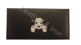 Dalmatian Puppy Design Leather Checkbook Cover - £19.62 GBP