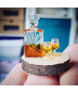 Unique WHISKY DECANTER &amp; GLASSES RING handmade 3D adjustable GIFT BOX wh... - $35.41 CAD