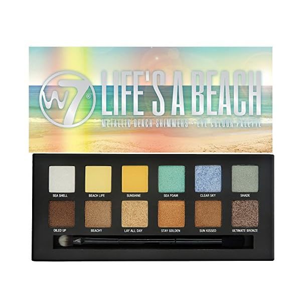 W7 W7 Life&#39;s A Beach Metallic 12pc Eye Colour Palette 9.6g  - $19.00