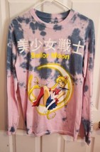 Sailor Moon T-Shirt Small Pink Blue Tie Dye Crystal Logo Graphic Long Sl... - $19.95
