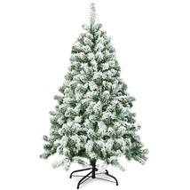 4.5FT Snow Flocked Artificial Christmas Tree Hinged w/400 Tips and Folda... - £74.33 GBP