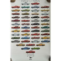 Ford Mustang 50 Years Poster 1964½–2015 Shelby Fastback GT American Musc... - $9.89