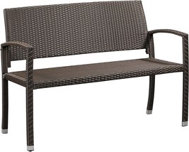 Patio Sense Miles All-Weather Wicker Bench (63363) - £124.66 GBP