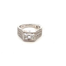 Vintage Sterling Silver Signed 925 Tycoon Baguette Cut CZ Solitaire Ring 7 1/2 - £51.87 GBP