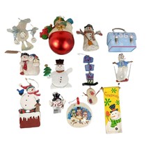 Set of 12 Snowman Christmas Winter Ornaments, Vintage Hallmark Princess House+ - £18.95 GBP