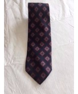 VTG VALENTINO Cravatte Navy Diamond Print Tie Necktie 100% Silk Made in ... - $44.55