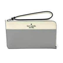 Kate Spade Lucy Medium L-Zip Wristlet in Platinum Grey Multi Leather KD545 New - £108.10 GBP