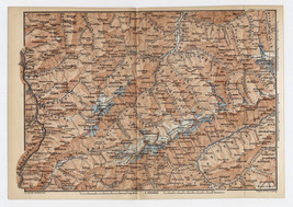 1910 Antique Map Of Pfitsch Tux Zams Wipp Valley / Tyrol / Austria / Italy - $31.26