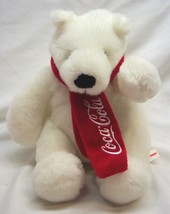 Russ Coca-Cola Coke Polar Bear With Scarf 8&quot; Plush Stuffed Animal Toy - £13.03 GBP