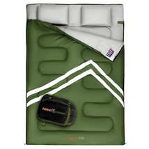 Serene Life SLSBX9 Hike N Camp Double Sleeping Bag with 2 Pillows - £91.73 GBP