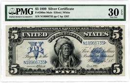 FR. 280m 1899 $5 Silver Certificate PMG VF30 EPQ (Mule, Burke #1267) - $2,749.95