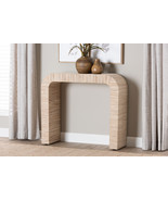 Abner Bohemian Woven Natural Grasscloth Console Table - $466.00