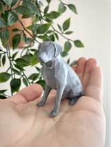 Labrador Retriever Dog Figurine - Silver lab Miniature Dog - $223.49 MXN