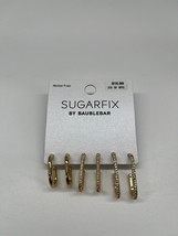 Sugarfix by BaubleBar Gold Tone Huggie Hoop Earring Set 3pc - £10.26 GBP