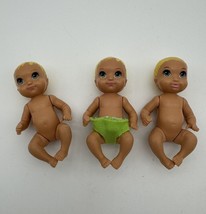 3 Mattel Barbie Skipper Babysitters Blonde Baby Dolls Freckle Green Eyes - $11.30