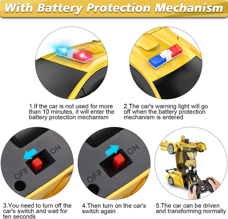 Remote Control Car, Transform Robot RC Cars, 2.4Ghz Transforming Police Car Toy  Item image 6