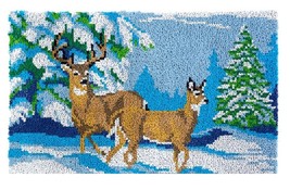 Mountain Deer Rug Latch Hooking Kit (85x58cm) - £60.56 GBP