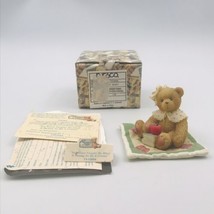 Cherished Teddies Girl Bear w/ Blanket &amp; Apple Figurine 741094 Hillman Enesco - $21.25