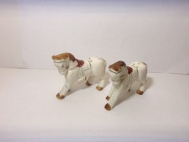 Vintage White Horses Ceramic Salt &amp; Pepper Shakers Japan (Used) - £11.41 GBP