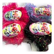 4 Lot GIGI by Sidar Eyelash Multi Color Furry Yarn | Black, Pink, Purple Fun Fur - £30.07 GBP